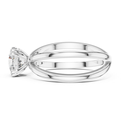 Round Diamond Criss Cross Band Ring | Where Brilliance Intertwines