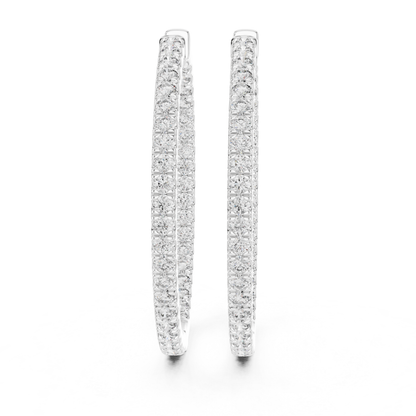 Classic Diamond Hoop Earrings with Brilliant Pave Elegance | Luxury Jewelry