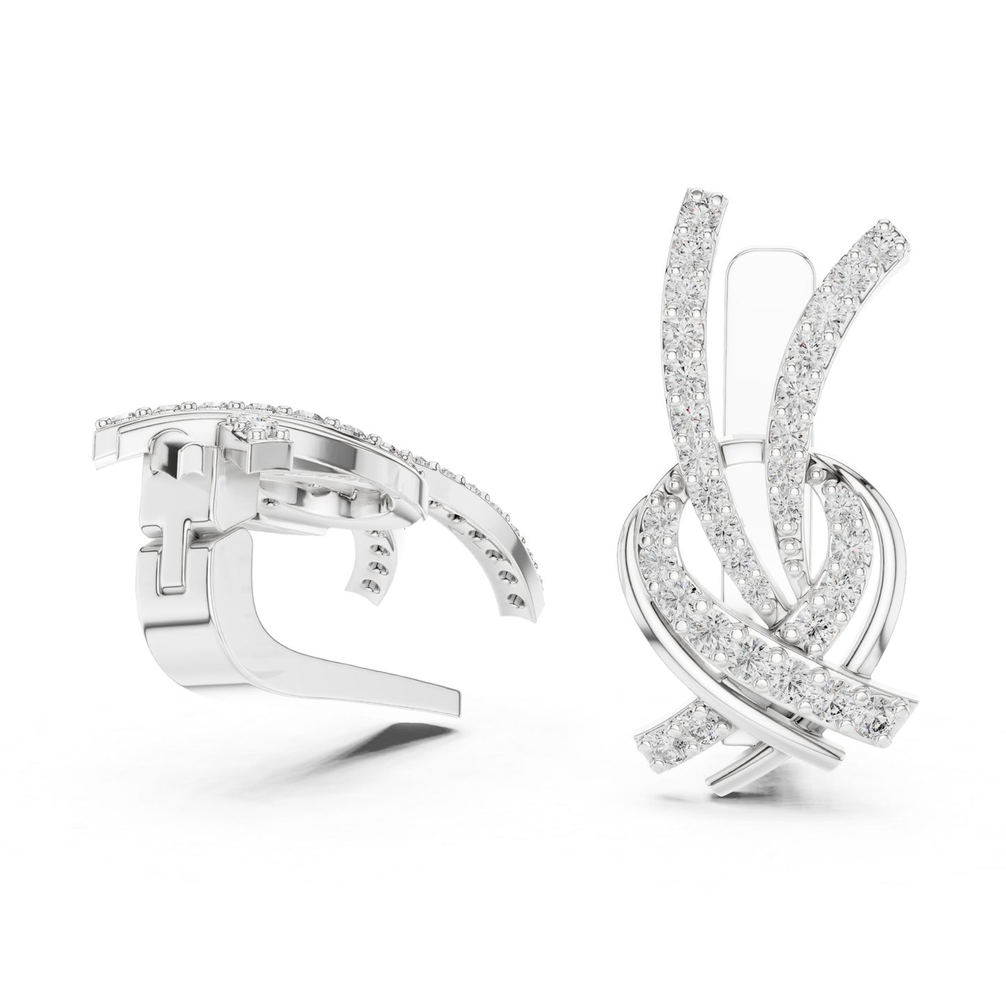 Twisted Diamond Drop Earrings with Criss Cross Elegance | Contemporary Luxury