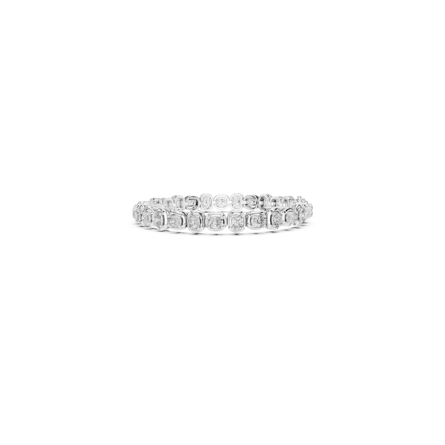Cushion Cut Diamond Tennis Bracelet | Luxury White Gold Style