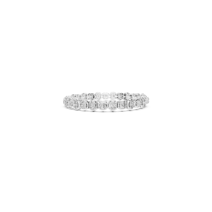 Cushion Cut Diamond Tennis Bracelet | Luxury White Gold Style