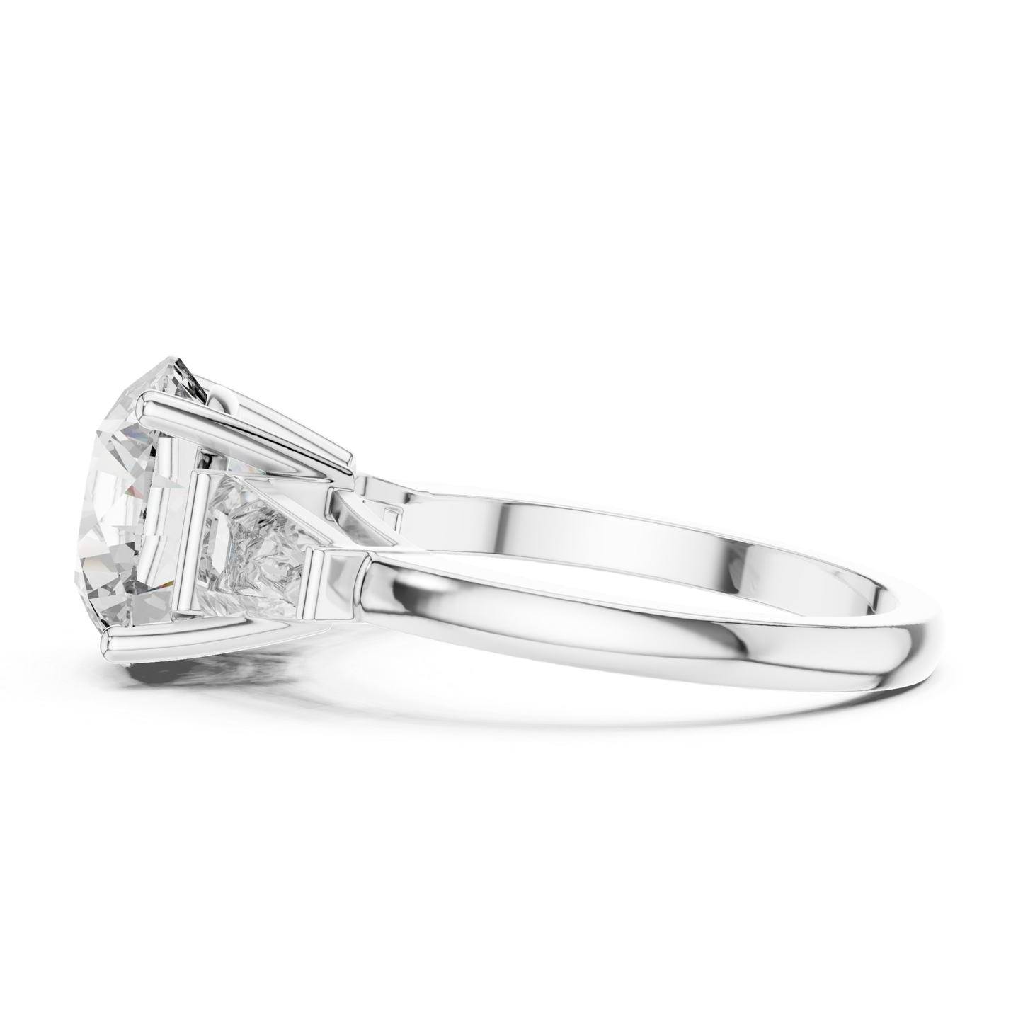 Round Diamond Ring with Side Stones | Brilliance All Around