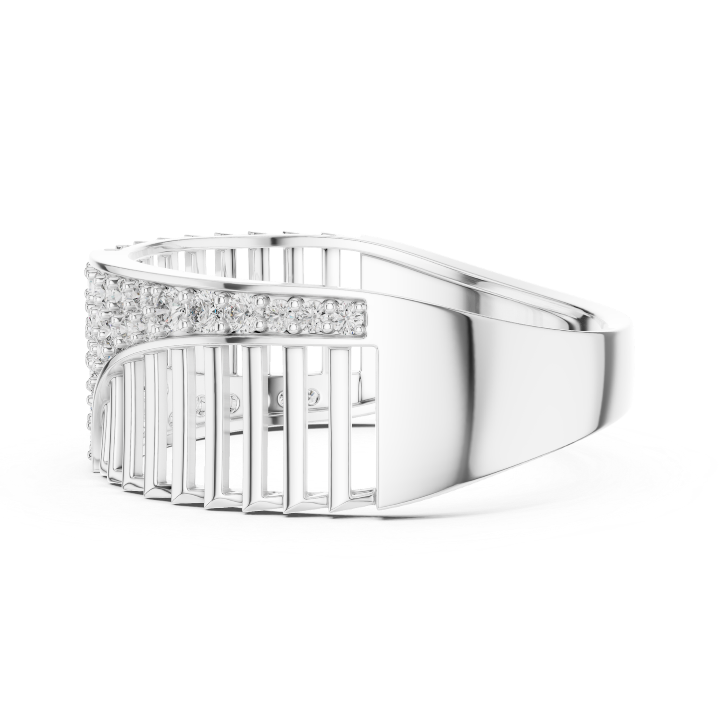 Modern Diamond Wave Band | Contemporary Luxury Jewelry Style