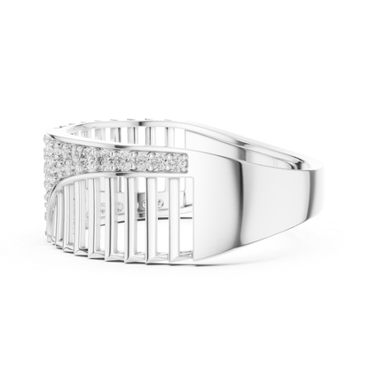 Modern Diamond Wave Band | Contemporary Luxury Jewelry Style