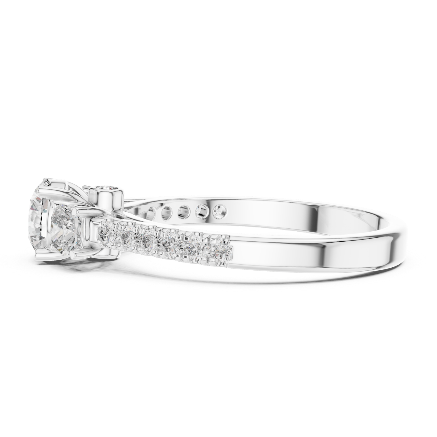 Round Diamond Side Stone Band Ring | Brilliance All Around