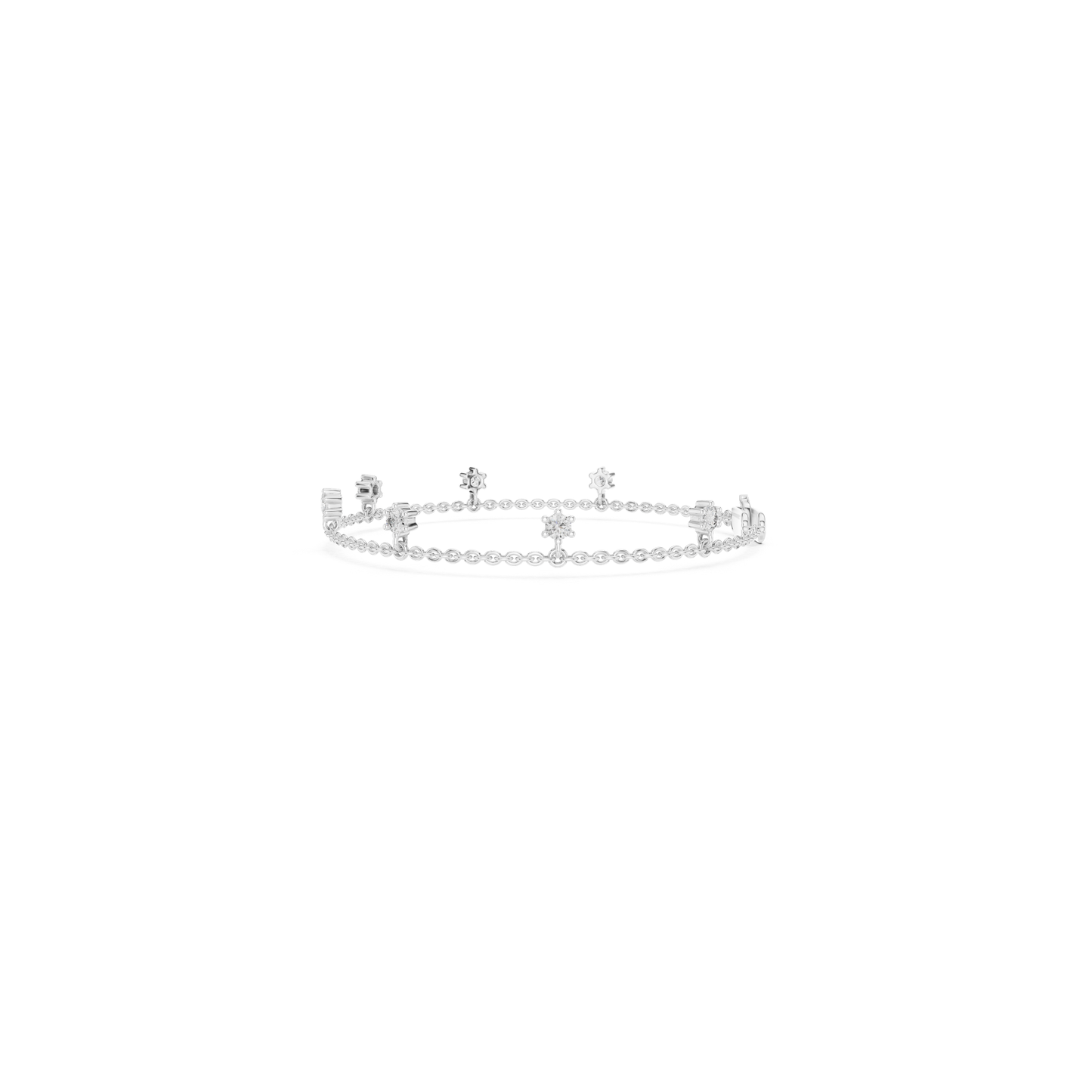 Diamond Station Chain Bracelet | Elegant Luxury Style