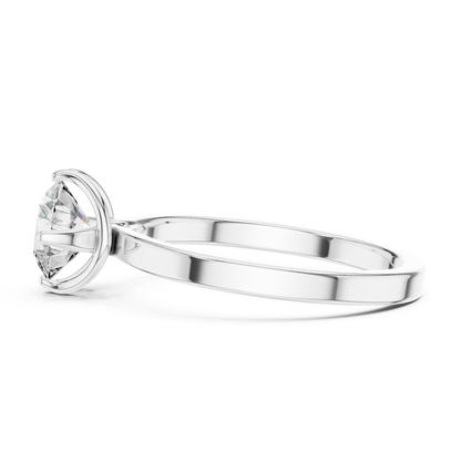 Round Diamond Heart Prong Ring | 18K Gold Fine Jewelr