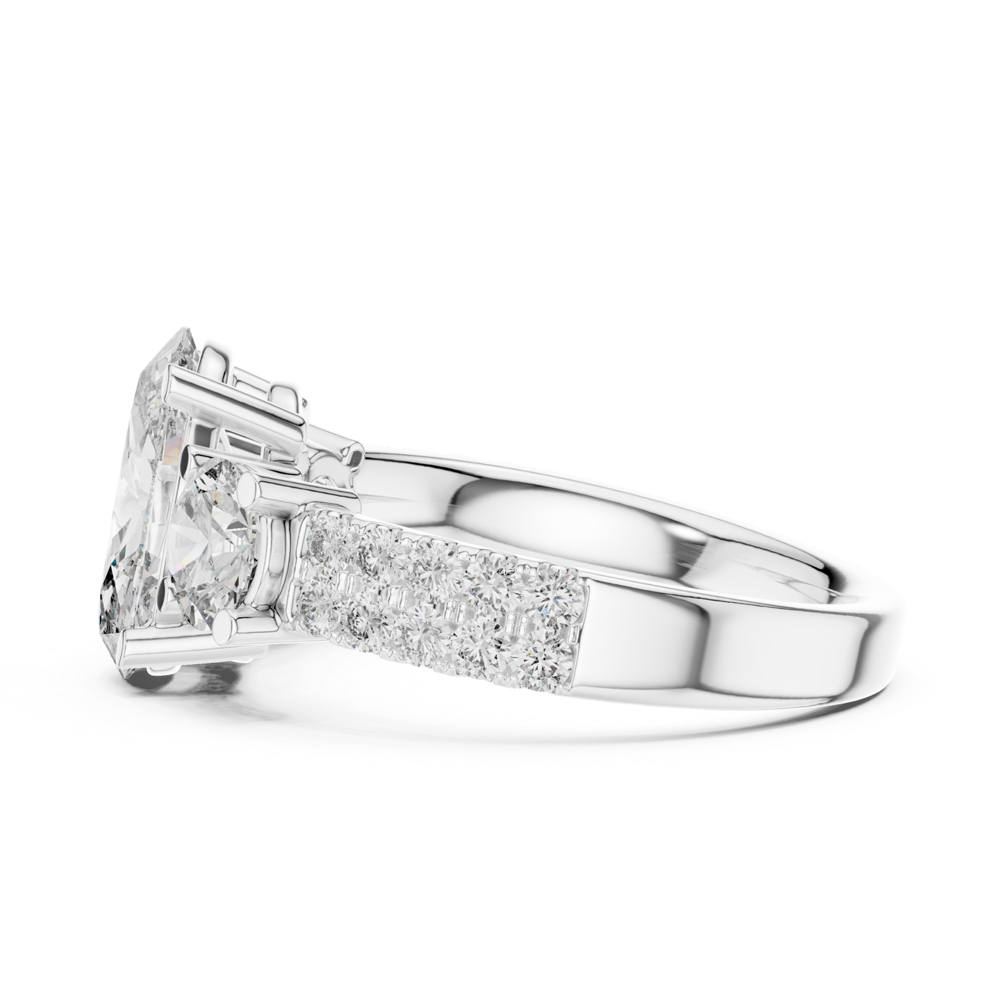 Oval Cut Three Stone Diamond Ring | Luxury Gold Engagement Style