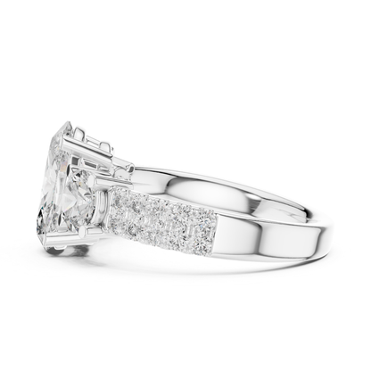 Oval Cut Three Stone Diamond Ring | Luxury Gold Engagement Style