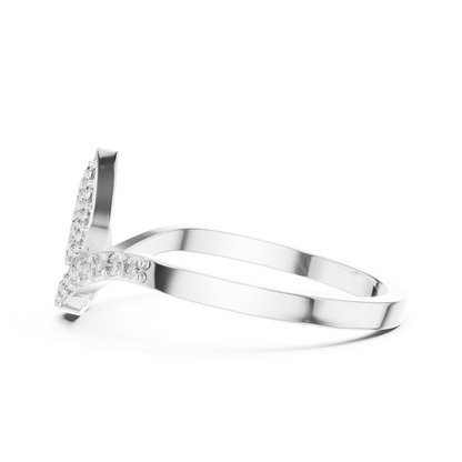 Elegant Leaf Diamond Open Ring | Nature Inspired Luxury Style