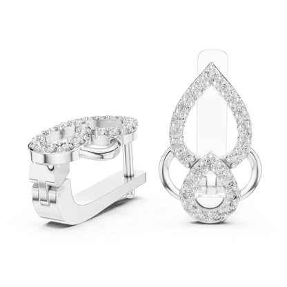Elegant Diamond Drop Earrings with Teardrop Openwork Luxury