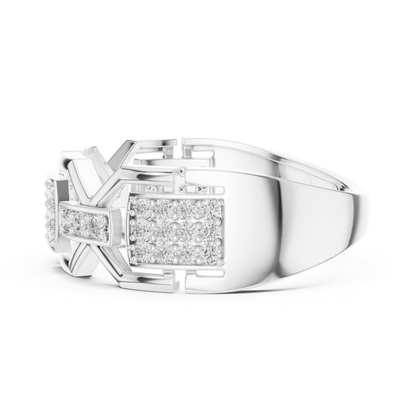 Luxury Diamond Geometric Band Ring | Modern Statement Style