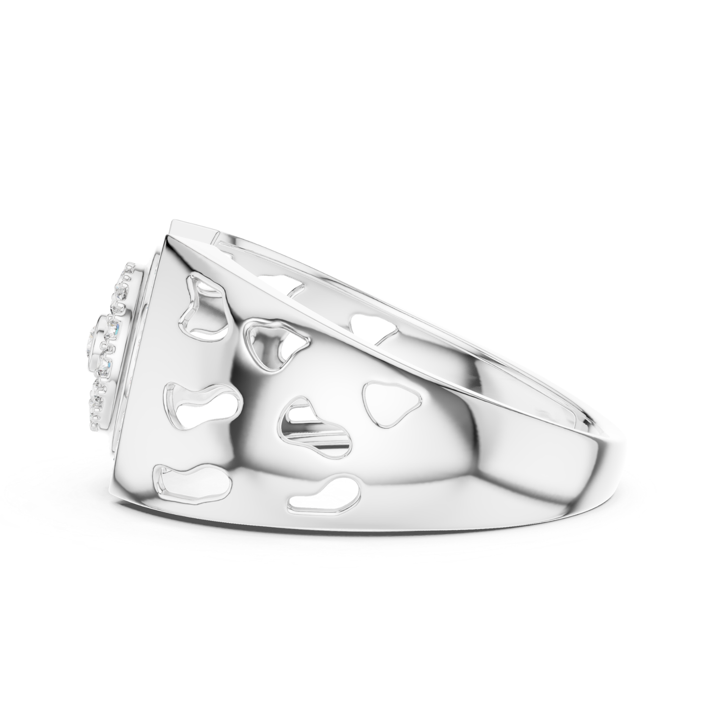 Luxury Diamond Circle Statement Rings | Modern White Gold Style