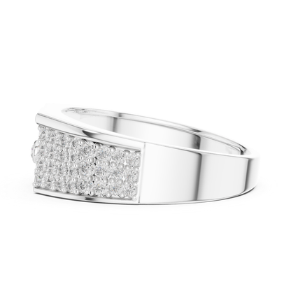 Round Diamond Luxury Band | Modern White Gold Statement Style