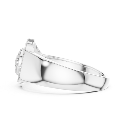 Round Diamond Geometric Statement Ring | Modern Luxury Style