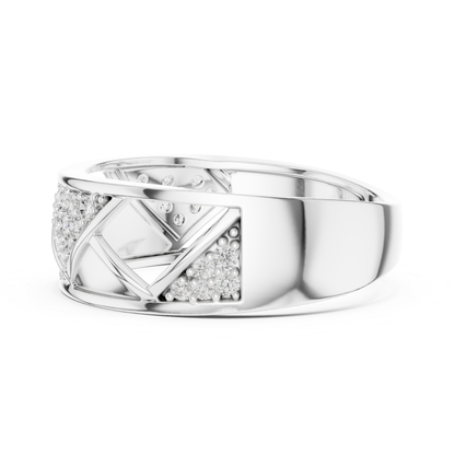 Round Diamond Open Triangle Ring | Modern Luxury Style