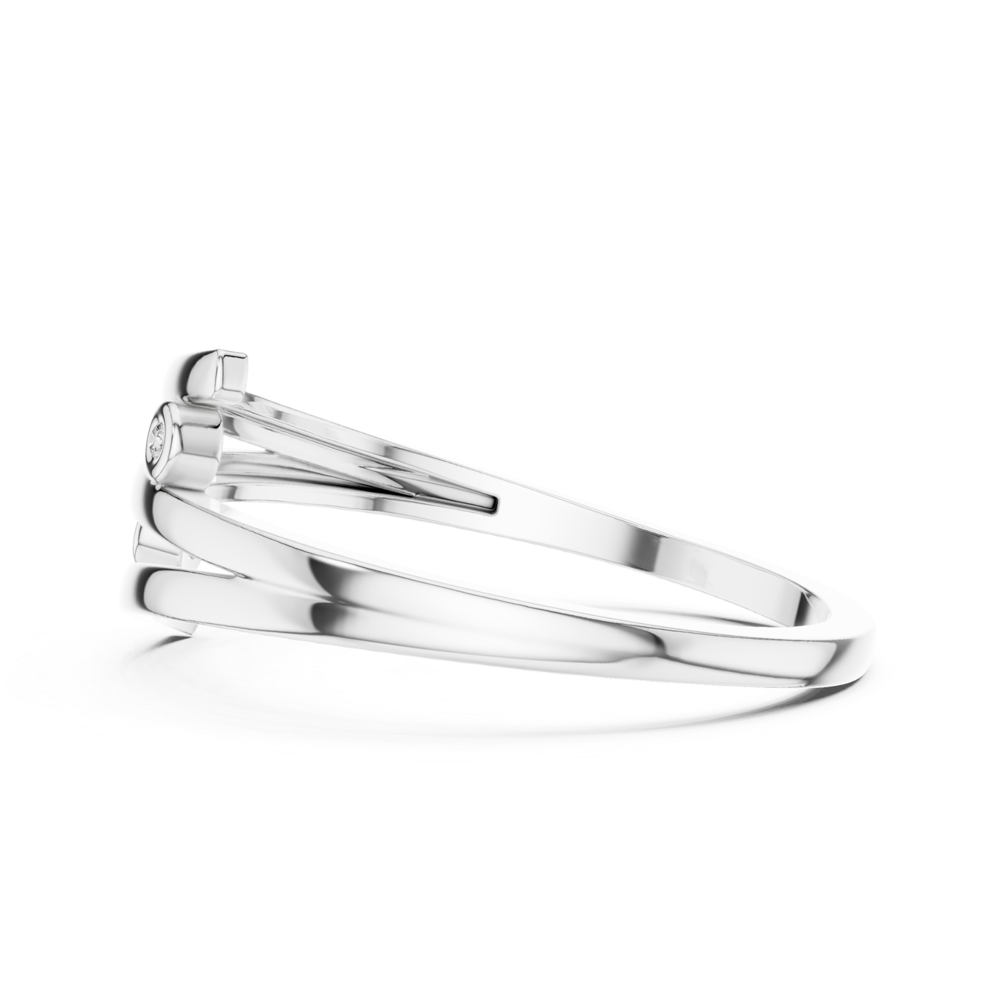 Bezel Diamond Open Wrap Ring | Modern Minimal Luxury Style