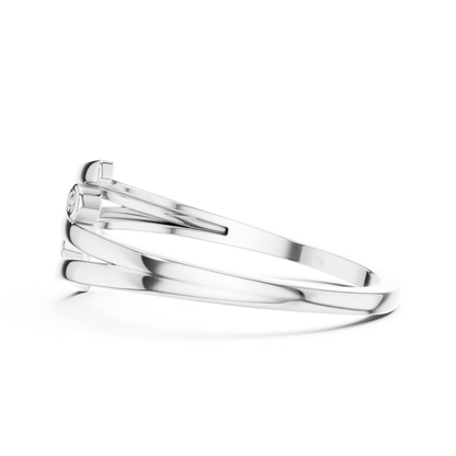 Bezel Diamond Open Wrap Ring | Modern Minimal Luxury Style