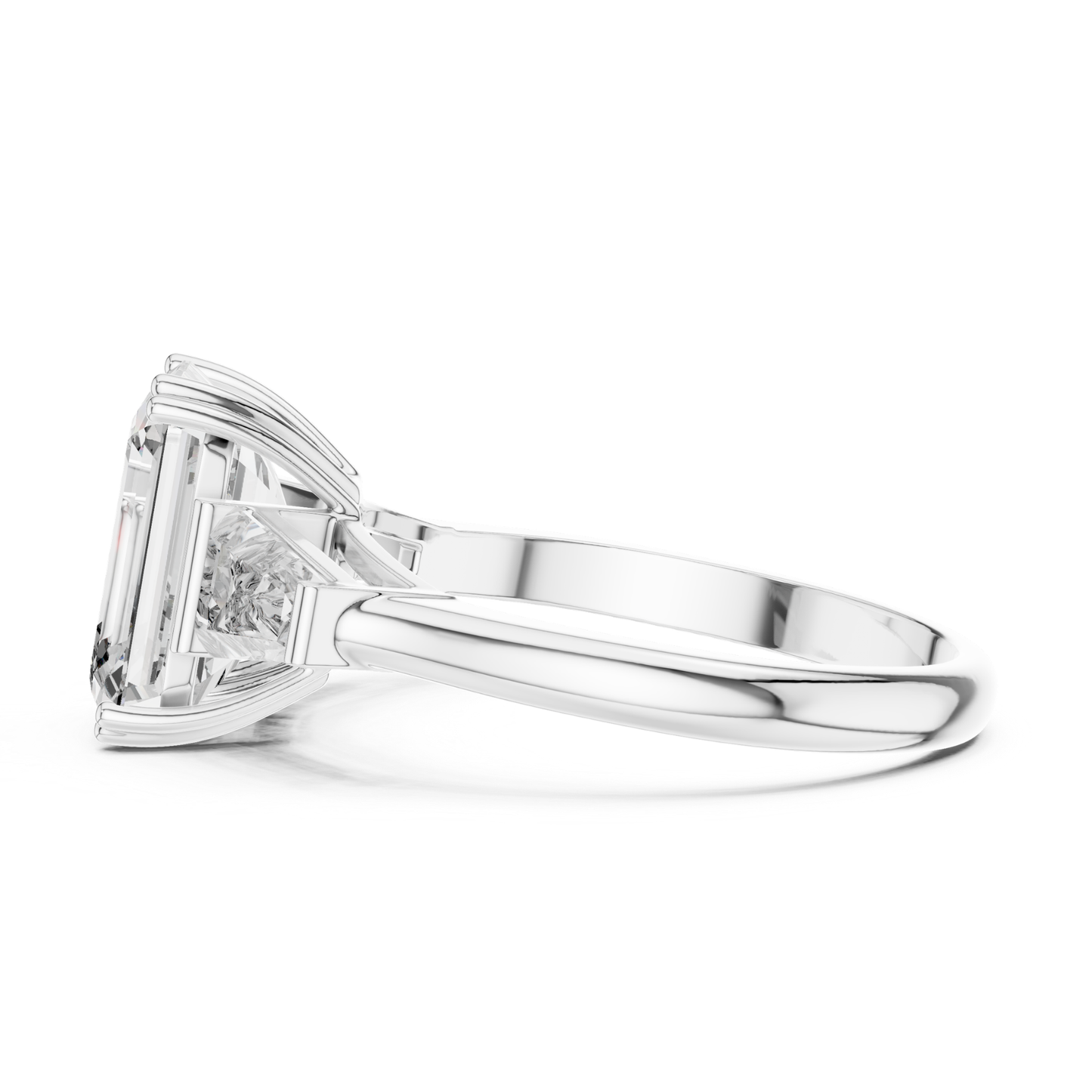 Emerald Cut Diamond Ring with Baguette Side Stones | Step-Cut Legacy