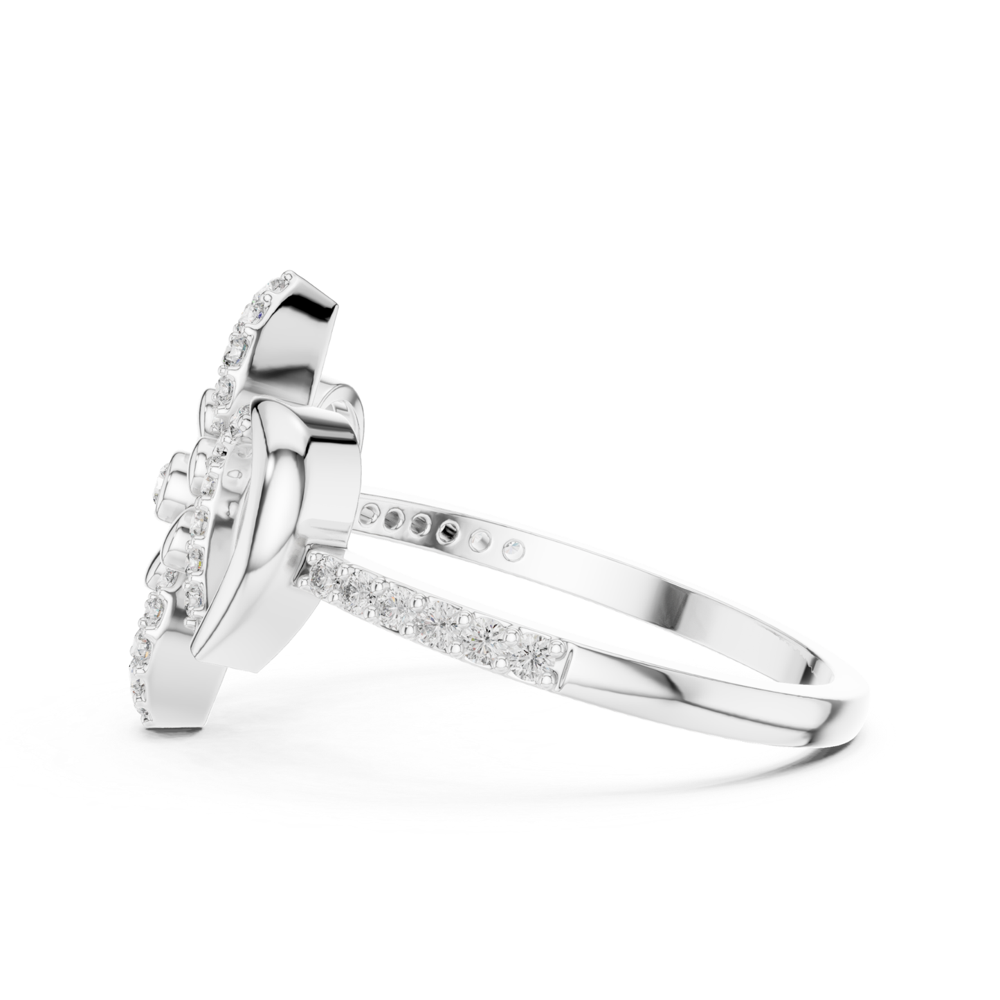 Floral Diamond Open Ring | Elegant Luxury Flower Style