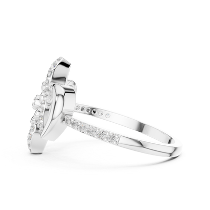 Floral Diamond Open Ring | Elegant Luxury Flower Style