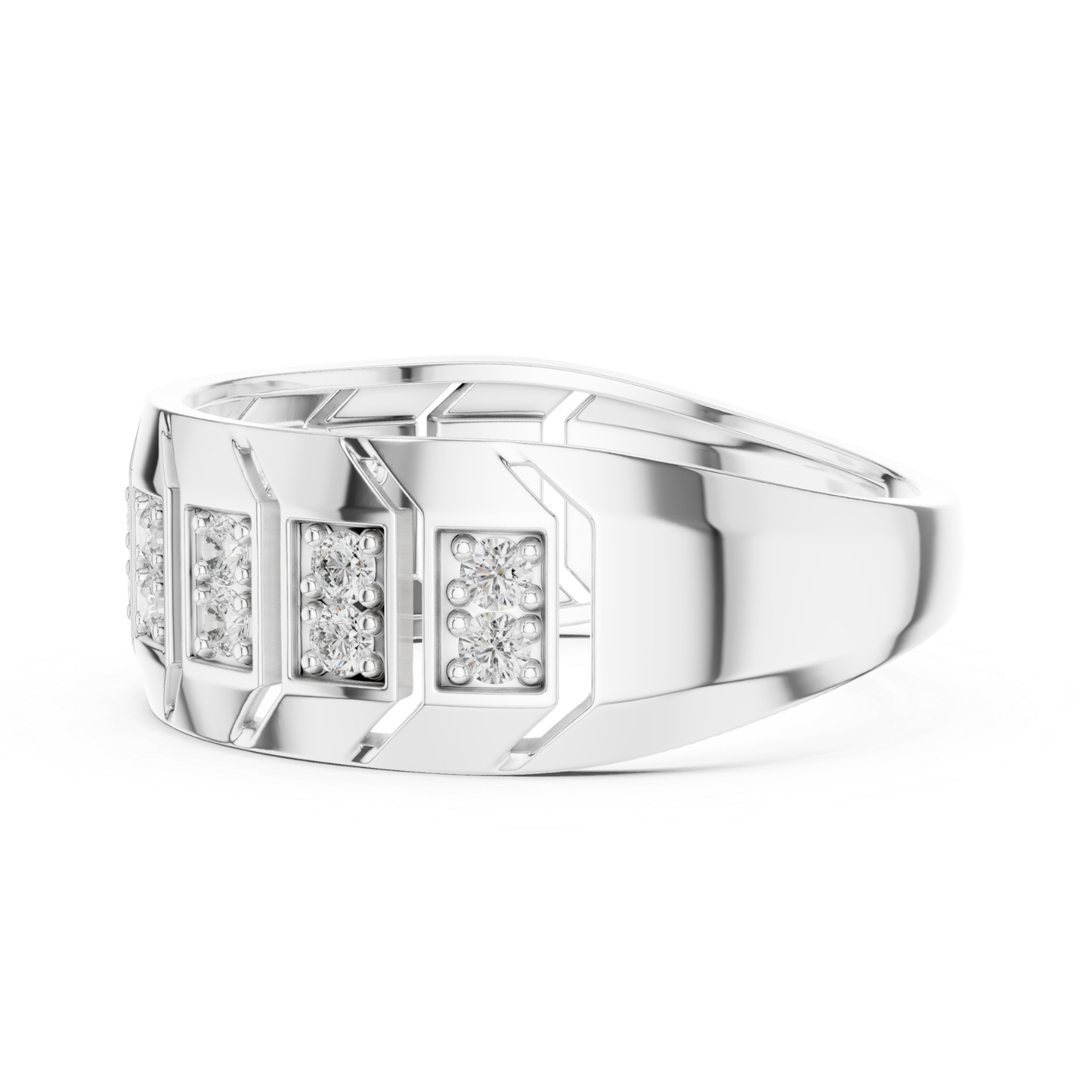 Round Diamond Men's Band | Modern Luxury Wedding Style