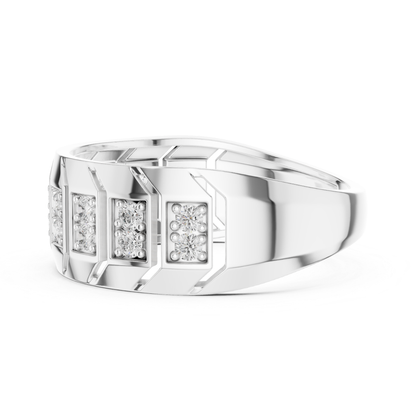 Round Diamond Men's Band | Modern Luxury Wedding Style