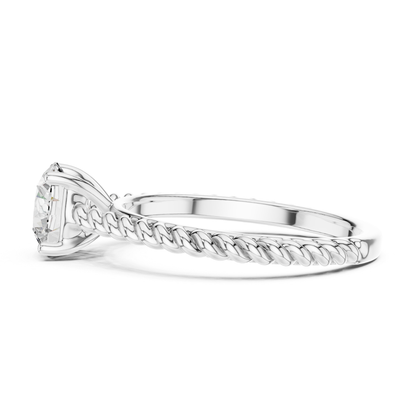 Round Diamond Rope Band Ring | 18K Gold Fine Jewelry