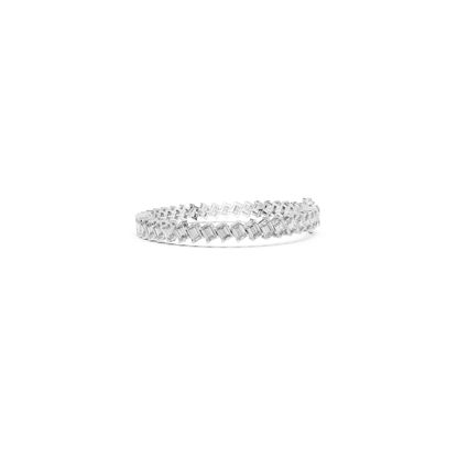Emerald Cut Diamond Tennis Bracelet | Luxury White Gold Style