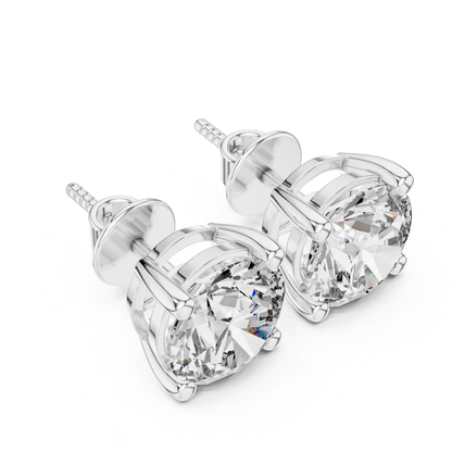 Ohrstecker mit runden Diamanten und klassischer Krappenfassung | 18K