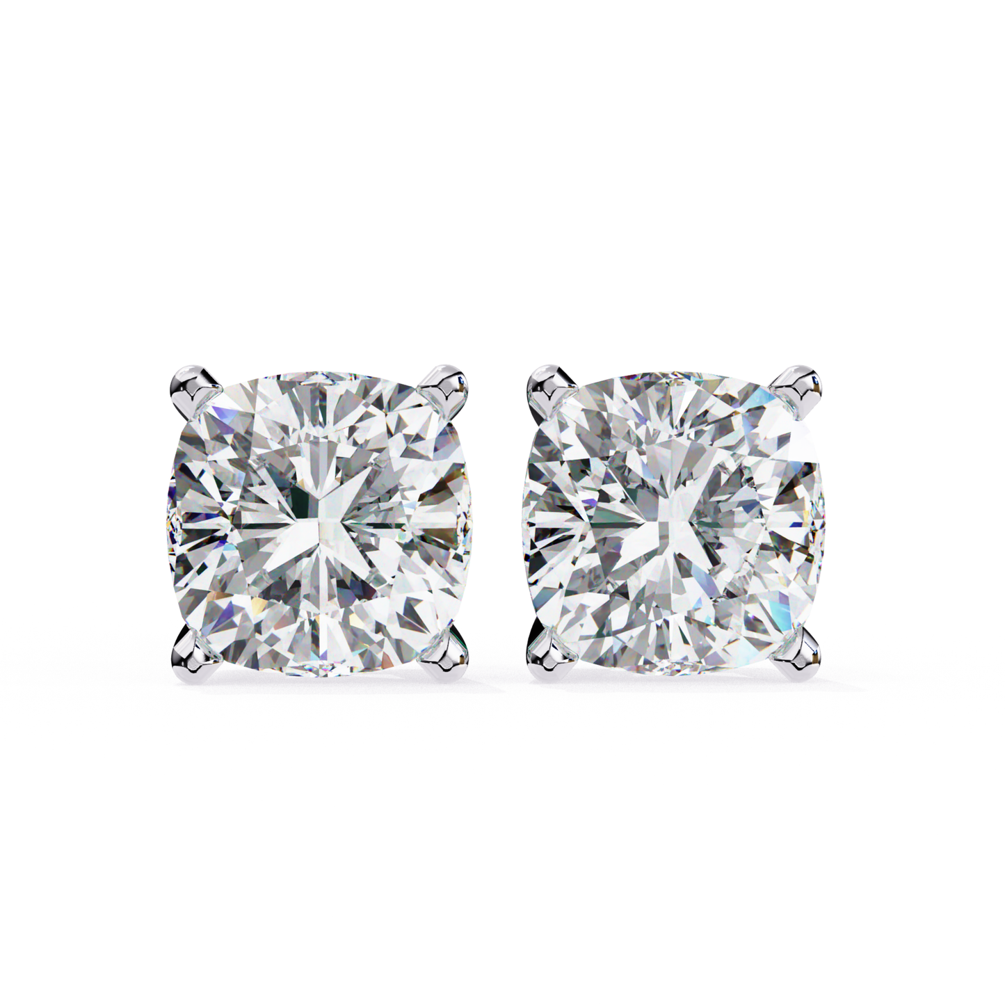 Pure Glow Laborgezüchtete Diamantkissen-Ohrstecker | Feines 18K Gold
