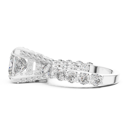 Princess Cut Diamond Ring with Pave Band | Royal Reign of Brilliance