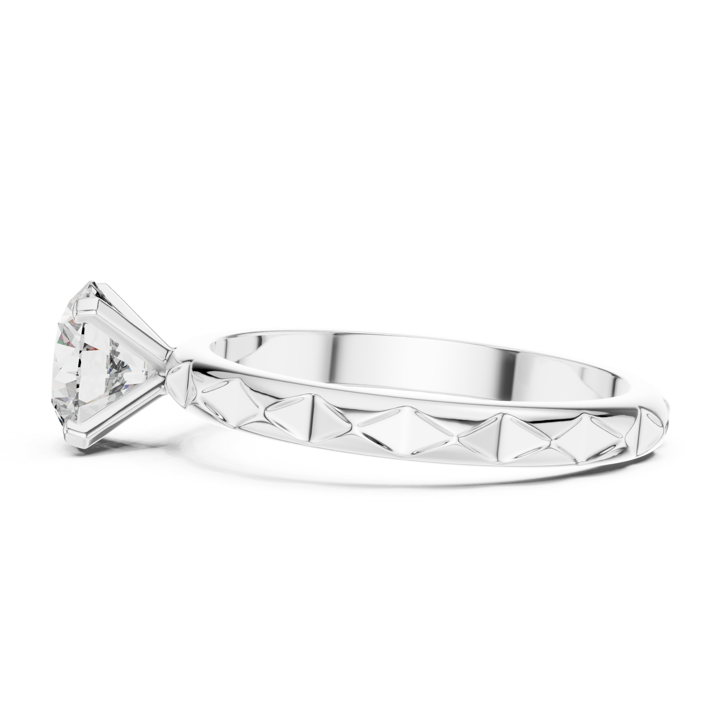 Round Diamond Pattern Band Ring | 18K Gold Fine Jewelry