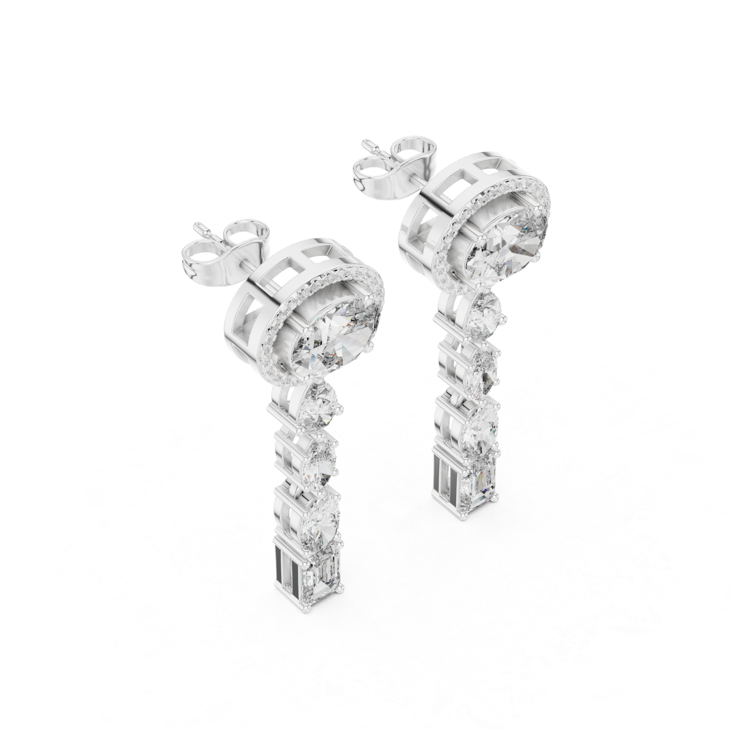 Oval Diamond Drop Earrings | Luxury Bridal Jewelry Style