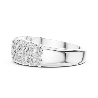 Multi Row Diamond Ring with Round Brilliant Elegance | Timeless Luxury