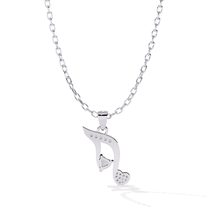 Musical Note Heart Diamond Pendant for Valentine | Fine Gold