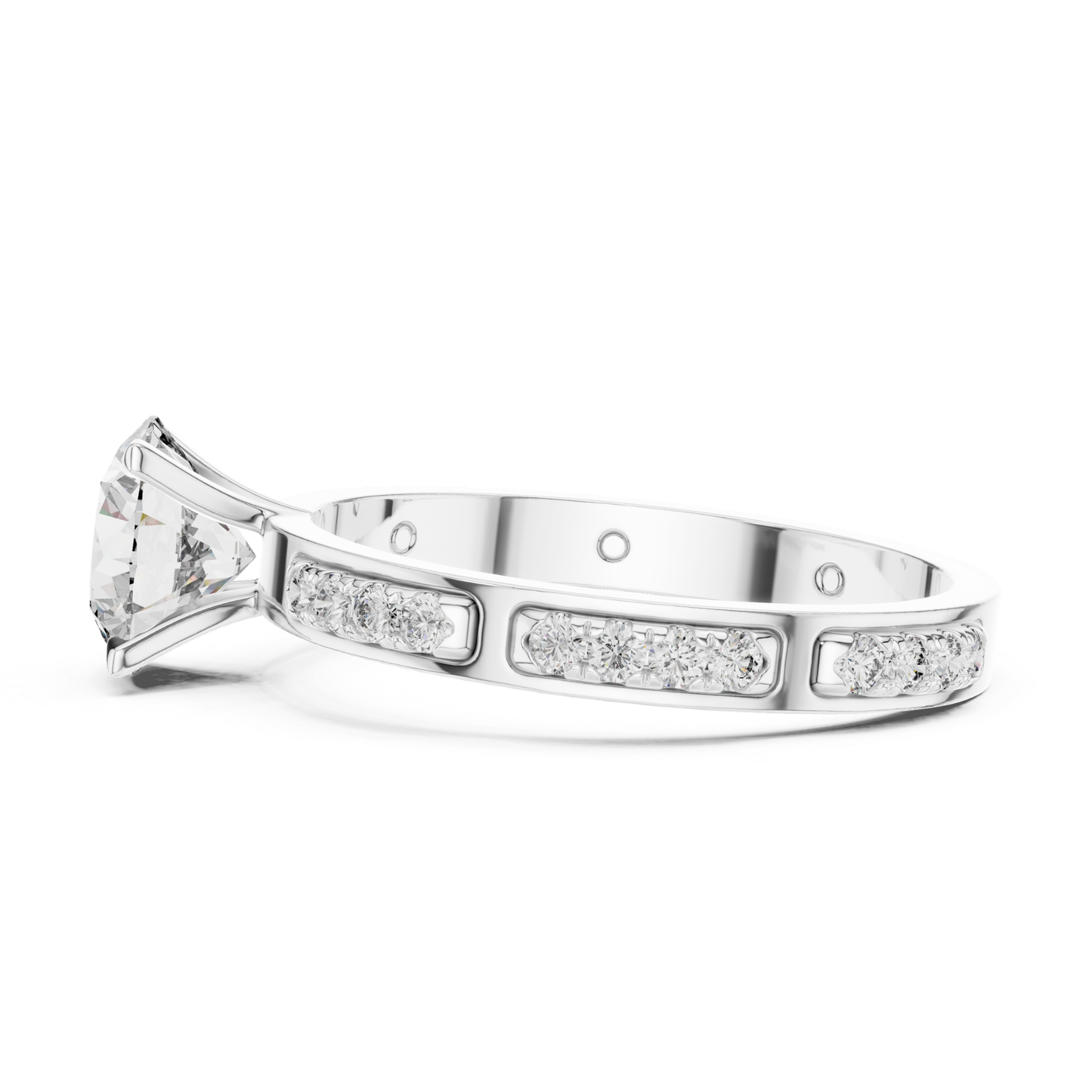 Round Diamond Bezel Side Band Ring | Sleekly Wrapped in Brilliance