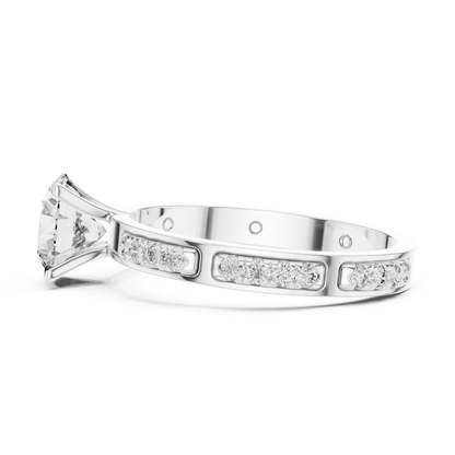 Round Diamond Bezel Side Band Ring | Sleekly Wrapped in Brilliance