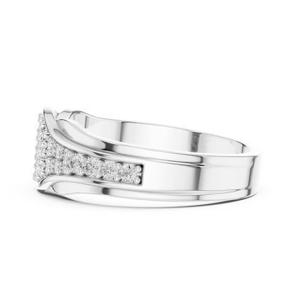 Round Diamond Cluster Wave Band | Elegant Luxury Style