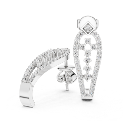 Geometric Diamond Drop Earrings with Openwork Elegance | Modern Luxury