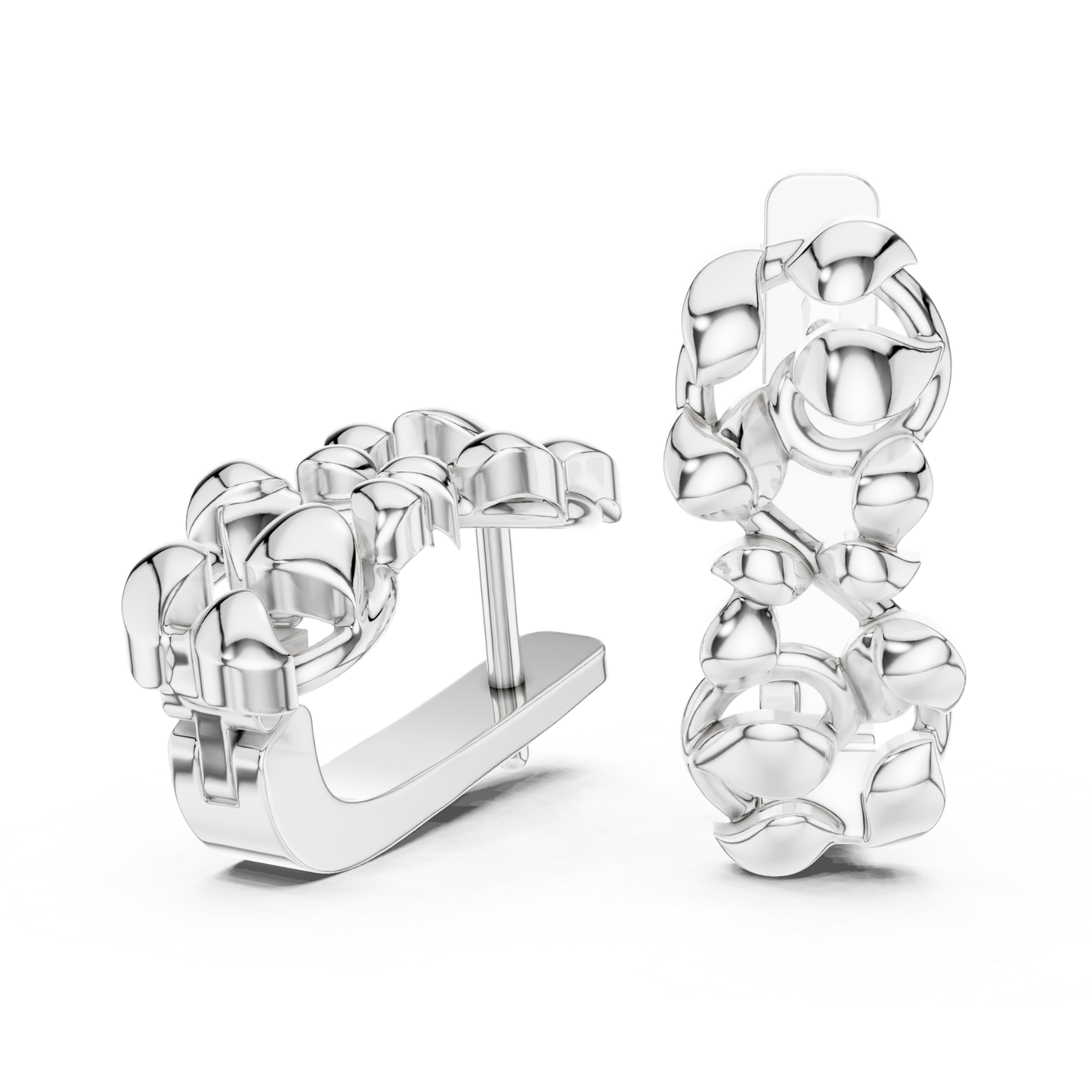 Abstract Leaf Gold Hoop Earrings | Contemporary Sculpted Elegance