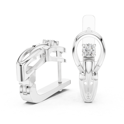 Oval Open Frame Diamond Hoop Earrings | Minimal Modern Elegance