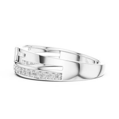 Round Diamond Channel Set Wedding Band | Modern Luxury Style