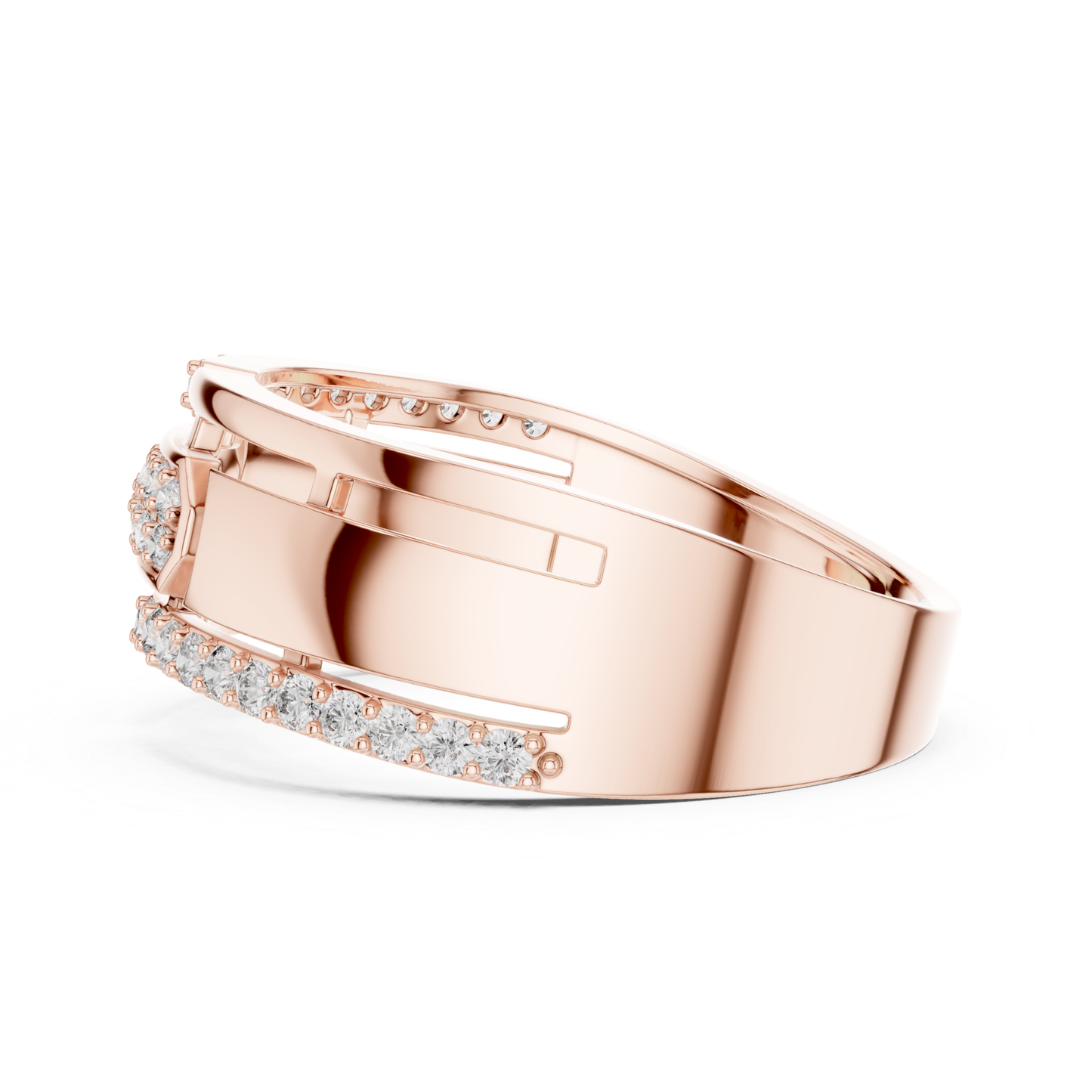 Invisible Set Diamond Modern Band Rings | Luxury White Gold Style