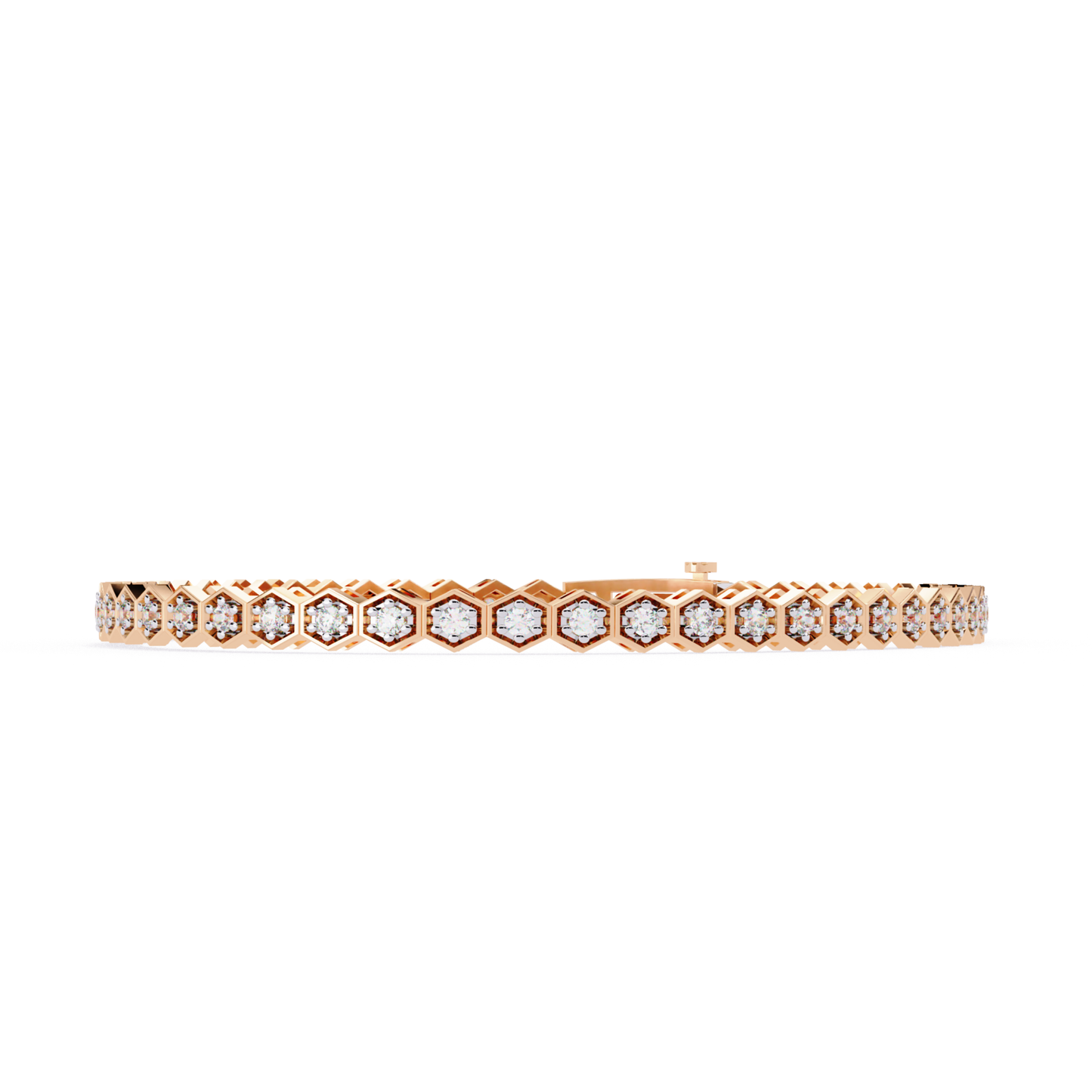Hexa Gold Diamond Tennis Bracelet | Six Sides of Pure Luxury