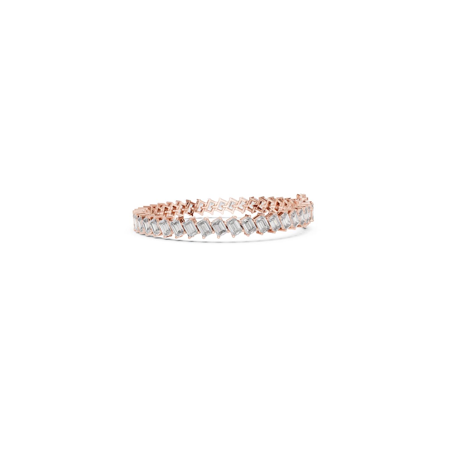 Emerald Cut Diamond Tennis Bracelet | Luxury White Gold Style