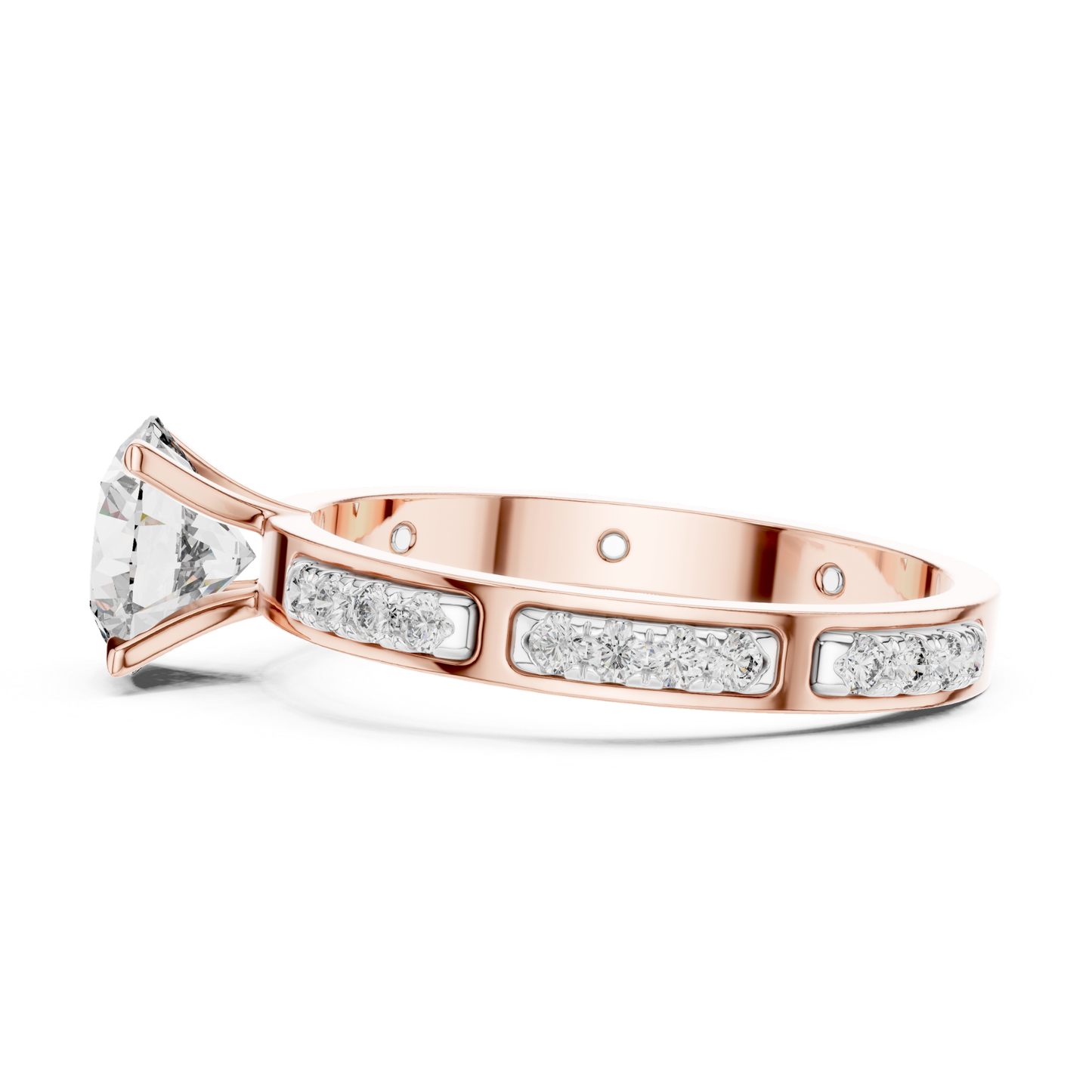 Round Diamond Bezel Side Band Ring | Sleekly Wrapped in Brilliance