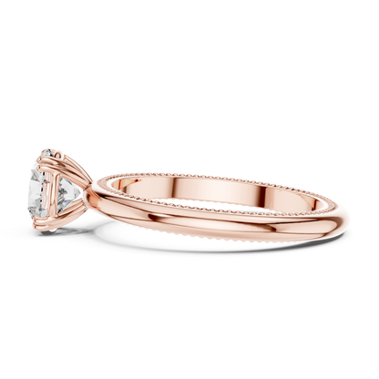 Round Diamond Milgrain Band Ring | 18K Gold Fine Jewelry
