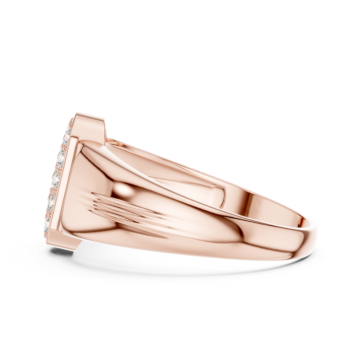 Round Diamond Cluster Signet Ring | Modern Luxury Style
