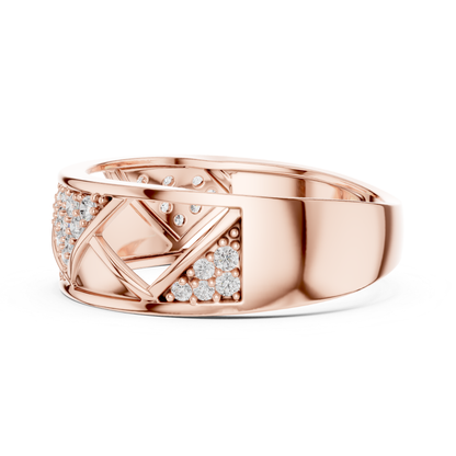 Round Diamond Open Triangle Ring | Modern Luxury Style